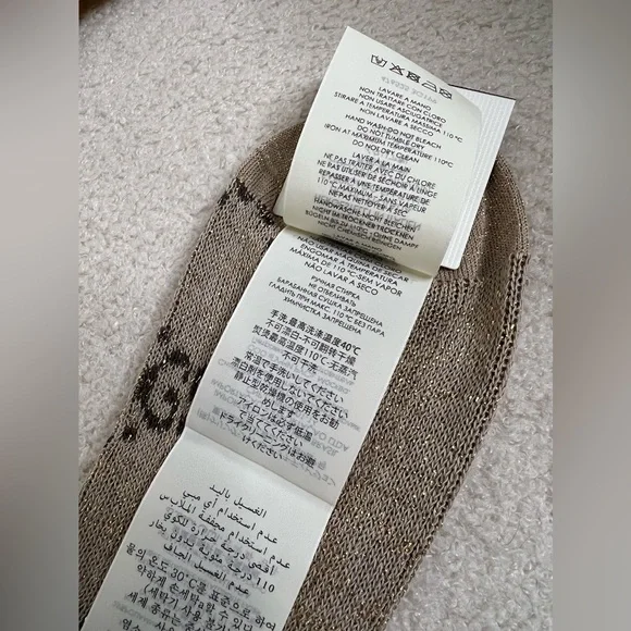 Gucci socks with lurex brand new logo monogram Supreme GG shimmer - Picture 5 of 7